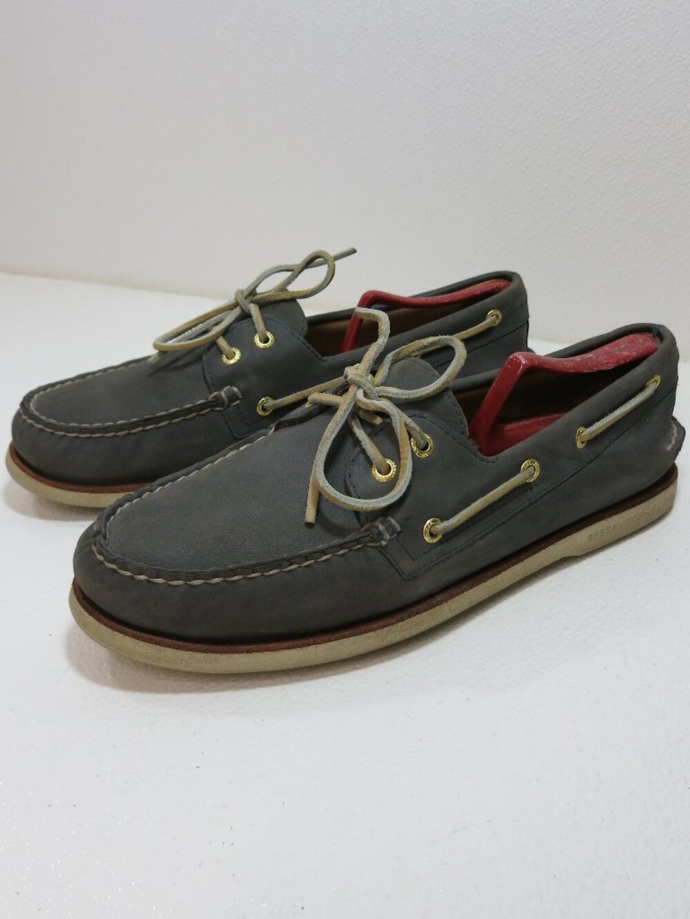 Sperry Top-Sider Gold Cup Gray Leather Comfort Casual Deck Shoes Footwear 11 M